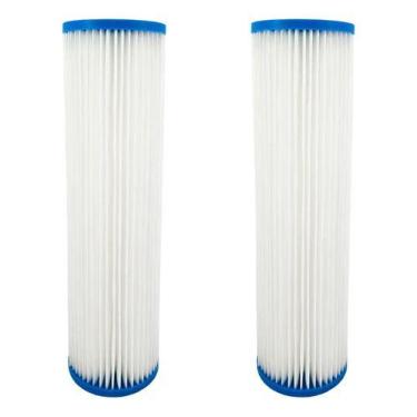 Imagem de Kit 2 Refil Filtro Agua 9 3/4 Plissado Lavável Reutilizável Azul - Roy