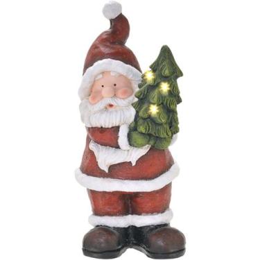 Imagem de Estatueta Natalina Papai Noel Árvore De Natal Luz LED 45cm - Genérico