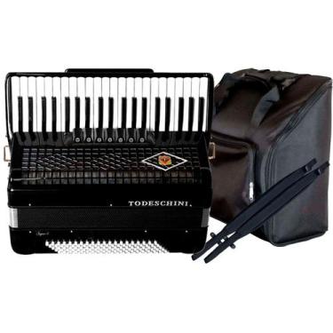 Imagem de Acordeon 41 teclas e 120 baixos preto com bag yw827 todeschini