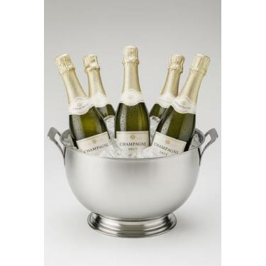 Imagem de Balde De Gelo Grande 6,5 L 100% Inox Cerveja Champanheira Inox Polido 