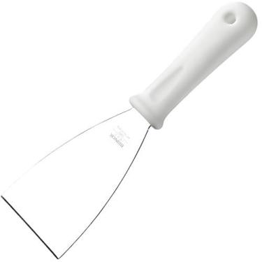 Imagem de Espátula Raspadora Aço Inox Cabo Polipropileno Branco Brinox