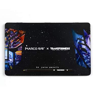 Imagem de Caixa de ferro para lápis de cor de madeira preta Oily Cool 36 cores