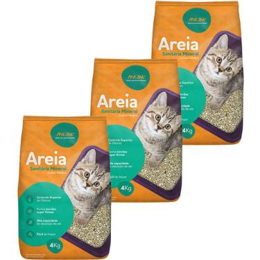 Imagem de Areia Sanitária Meau Grãos Médios para Gatos - 12 Kg (3 unidades de 4kg)