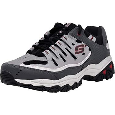 Imagem de Skechers Men's Afterburn Memory Foam Charcoal/Red Lace up Sneaker 8 X-Wide US