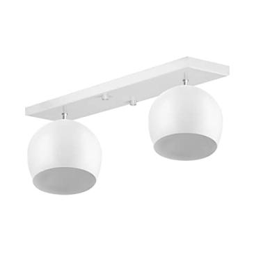 Imagem de Lustre Plafon Bola 15 cm Retangular Duplo Branco