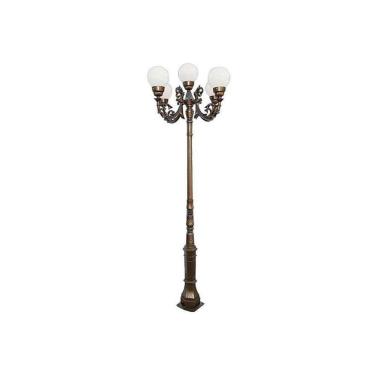 Imagem de Poste Paris Menor para Jardim de Alumínio 05 Globo 2,51m