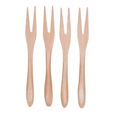 Imagem de Mimo Style Jogo de Garfos Para Petisco Feitos Inteiramente de Bambu 100% Ecológico. Resistente e Durável. O Conjunto é Composto Por 4 Peças de Garfos. Ideal Para Servir Queijos Para Convidados