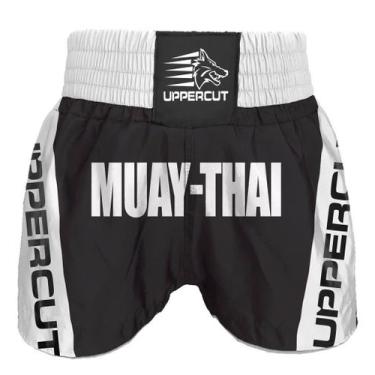 Imagem de Calção Short Muay Thai - Premium - Preto/Branco - Uppercut