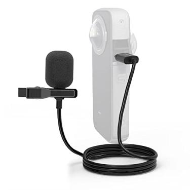Imagem de Cubilux Microfone MLC-6 compatível com Insta360 ONE X2, microfone de lapela unidirecional USB tipo C com clipe de lapela compatível com câmera Insta 360 ONE X2