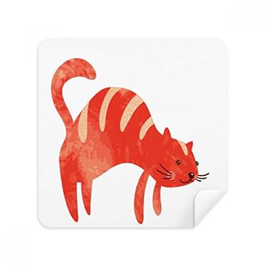 Imagem de Pano de limpeza de tela vermelho sorridente gato animal aquarela pano pano pano camurça pacote com 2