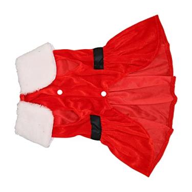 Imagem de Vestido de Natal Papai Noel Roupas de Inverno para Animais de Estimação para Lulu Lulu Elástico Quente (L)