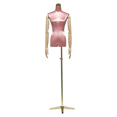 Imagem de Female Mannequin Torso Vestido forma feminina busto manequim torso, modelo feminino com testa e braço, Altezza regolabile/seta/treppiede (Color : Pink)