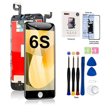 Imagem de EFAITHFIX Para iPhone 6S Substituição de Tela LCD Preta 4,7 polegadas Montagem de Quadro Display Digitalizador de Tela Touch 3D com Kit de Ferramentas de Reparo Protetor de Tela de Vidro Temperado para A1633, A1688, A1700 (Preto)