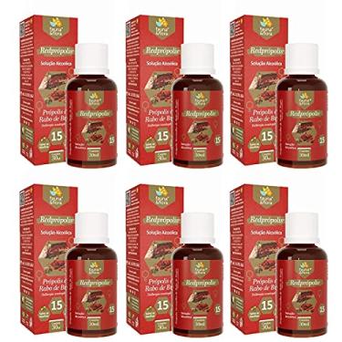 Imagem de Extrato Própolis Puro Kit com 6 Vermelha 15% Imunidade Vitamina Aquoso 30 ml Natural