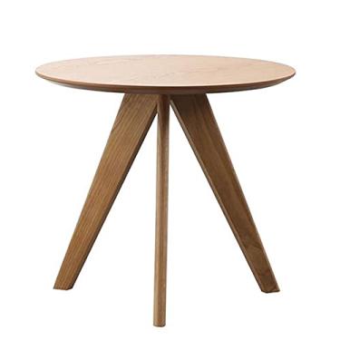 Imagem de Mesa de bar alta mesa de jantar redonda de madeira maciça moderna mesa de jantar redonda simples e conveniente cozinha jantar restaurante cafeteria (tamanho: 40 x 40 cm, cor: cor de madeira)