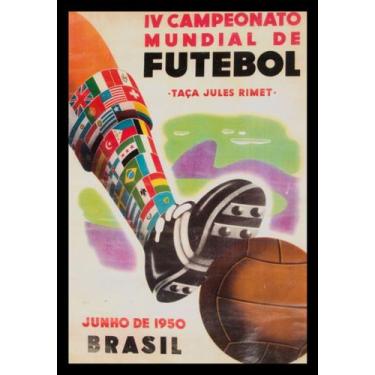 Imagem de Quadro Copa Do Mundo Fifa De 1950 Cartaz Moldura 42x29cm - Fanarte