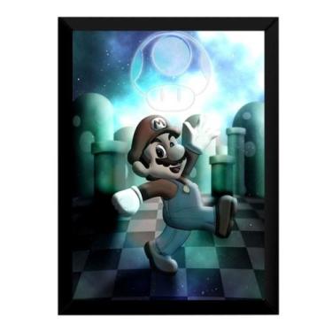 Imagem de Quadro Game Super Mario Bros Arte Poster Moldurado - Fanarte