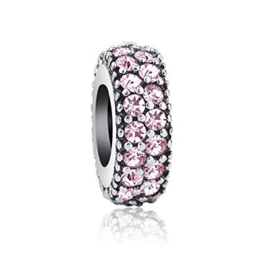 Imagem de QeenseKc Pingente espaçador com 12 pedras do mês de nascimento, para pulseira Pandöra, Metal Strass Cristal, Cristal sintético