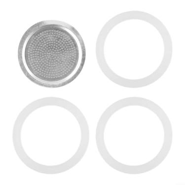 Imagem de Conjunto de funil de substituição de filtro de silicone inoxidável para cafeteira Moka (6 xícaras)