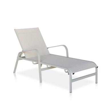 Imagem de Espreguiçadeira Para Piscina, área Externa, Jardim, - Cinza E Tela Sling Cinza