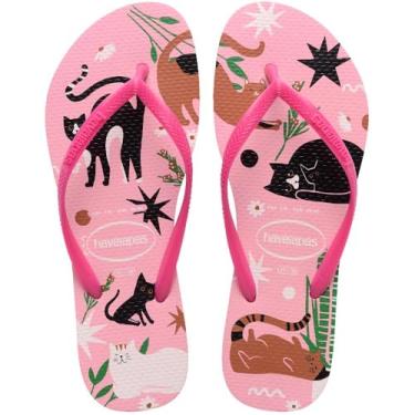 Imagem de Chinelo Havaianas Feminino, Slim Pets 35/6 Rosa Glow, Havaianas