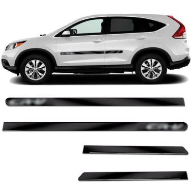 Imagem de Kit Friso Lateral Personalizado Modelo Largo Cor Preto Crv 2007 a 2021