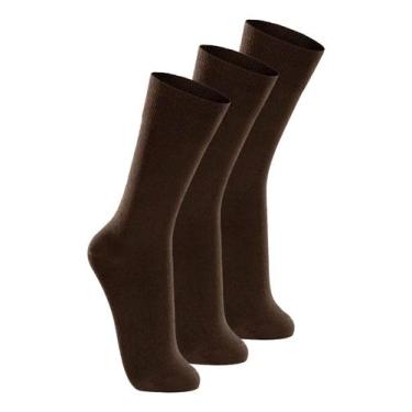 Imagem de Kit com 3 Pares de Meias Casual Lupo 1210-201, Marrom, 37-44
