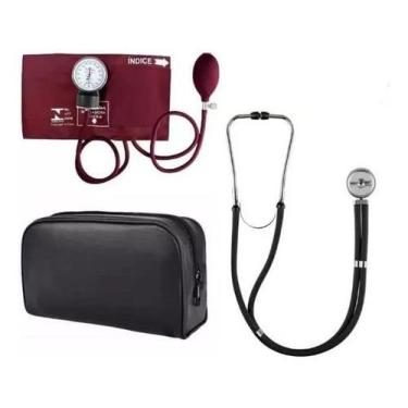Imagem de Aparelho De Pressao Esfigmo Manual Premium + Esteto Rappaport, Vinho