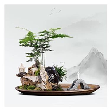 Imagem de Plantas em vaso de simulação, árvore de bonsai, 30 cm, planta verde artificial, bonsai, sala de estar, mesa, rochoso, plantas aquáticas, ornamentos em vasos, plantas falsas, decoração para mesa (verde