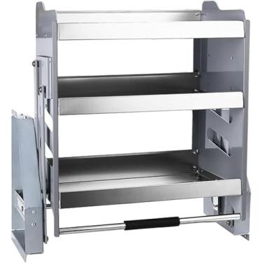 Imagem de Organizador de armário de puxar para baixo, prateleira de armazenamento de cozinha retrátil, economia de espaço, adequado para cozinha, bar, armários de café e salas de armazenamento, rolamento de