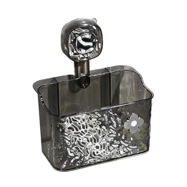 Imagem de Prateleiras de sucção de banheiro | Rack de armazenamento com ventosa | Rack de chuveiro de canto sem perfuração Cesto montado na parede com orifícios para filtro de água para pia, banheira, casa e