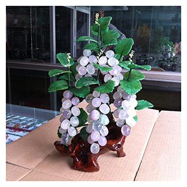 Imagem de KUYBTU Árvores artificiais, plantas em vaso, bonsai artificial, ametista natural, jade, uva, bonsai para casa, decoração interna, armário de vinho, decoração de jade, plantas artificiais