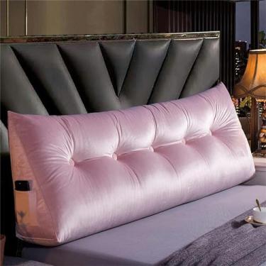 Imagem de Travesseiro de leitura, grande, triangular, cabeceira, apoio de posicionamento do encosto, almofada de cunha para dormitório, sofá-cama, cama de solteiro com capa removível