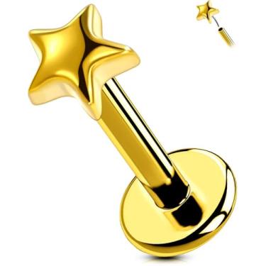 Imagem de OUFER Brincos de labret sem rosca de titânio G23 – Brincos de pino de pressão para Tragus, Helix, Monroe, Conch, Piercing labial – 16G/18G, 6 mm/8 mm, 20g 8mm, Titânio Metal, Zircônia cúbica