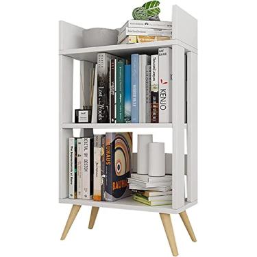 Imagem de Estante de livros de madeira maciça de 3 camadas, prateleira de livros de chão, suporte de exibição de armazenamento aberto para sala de estar, quarto, móveis de escritório, estante de livros para SMA