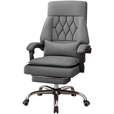 Imagem de Cadeira executiva de computador cadeira executiva com rodas cadeira executiva ergonômica com apoio para as pernas, cadeira de escritório giratória com design de encosto alto, cadeira reclinável para