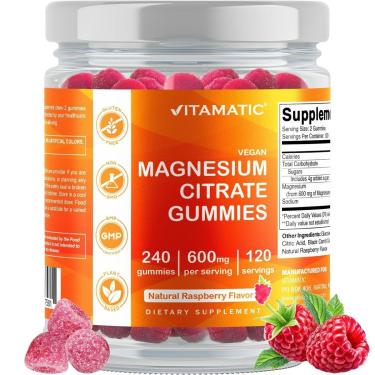 Imagem de Gomas de citrato de magnésio Vitamatic 600 mg 240 gomas veganas-Unissex