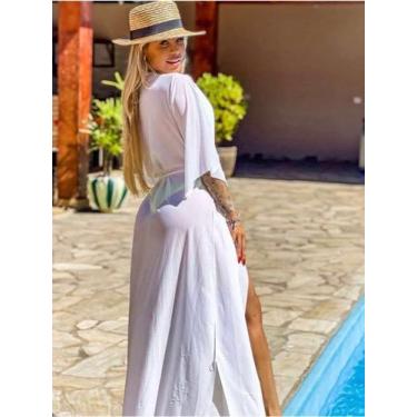 Imagem de Saida de praia Kimono Longo feminino - Le Kadrye, Verde