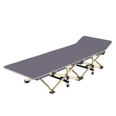 Imagem de HIOD Cadeira dobrável para sala de estar portátil respirável jardim pátio recreador praia espaguete dobrável almoço cama 190 x 67 cm, cinza