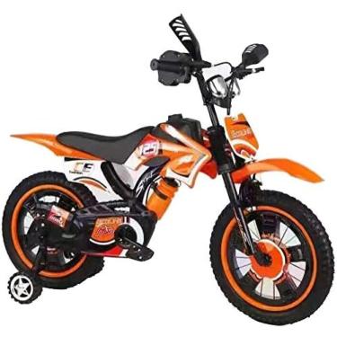 Imagem de Bicicleta Infantil De 16 Polegadas, Bicicleta Infantil Para Meninos E Meninas Com Roda De Treinamento,Laranja,YUYANAIAI