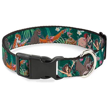 Imagem de Buckle-Down Coleira com clipe de plástico - The Jungle Book com 8 personagens verdes - 1,27 cm de largura - serve para pescoço de 23 a 38 cm - Grande