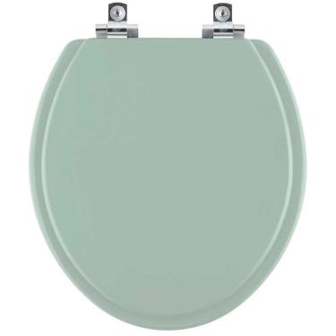 Imagem de Assento Sanitário Com Fechamento Lento Convencional Oval Verde Claro Para Vaso Icasa