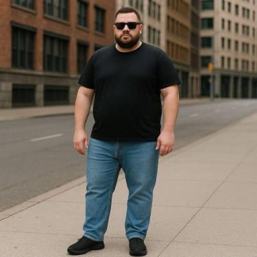 Imagem de Calça Jeans Masculina Plus Size Grande Tamanho 44 46 48 Básica Reforça