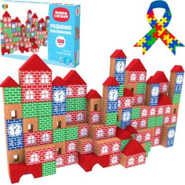 Imagem de Blocos Montar Brinquedo Educativo Pequeno Engenheiro 150 Pcs - GGB Bri
