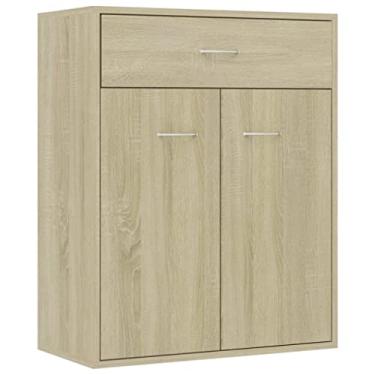 Imagem de Aparadores e armário de buffets com armazenamento decoração de casa Sonoma Oak 59,9 cm x 30 cm x 75 cm Aglomerado (Cor: A, Tamanho: 59,9 cm x 30 cm x 75 cm) (A 59,9 cm x 30 cm x 75 cm)