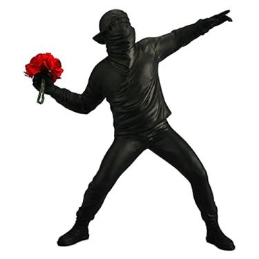 Imagem de Gazechimp Estátuas De Atirador De Flores De Resina Esculturas De Tema Anti- Acess Órios De Decoração Para Casa Ornamentos Coleção De Estatuetas, Preto Tamanho Real A Preto