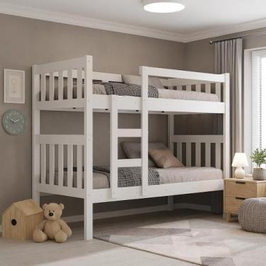 Imagem de beliche vira cama de solteiro para quarto pousada ou rancho madeira md