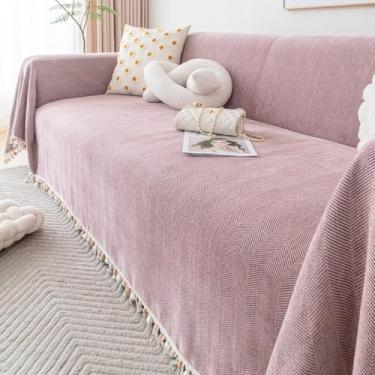 Imagem de Capa de sofá, capa de sofá, protetor de sofá lavável para sala de estar, cobertor protetor de móveis, antiderrapante, ideal para quarto de família, decoração de casa - rosa |||180 x 180 cm