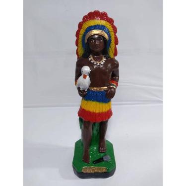 Imagem de Imagem Caboclo Ventania Escultura Gesso Estatua 20 Cm