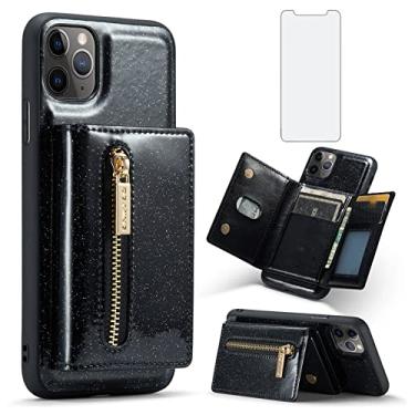 Imagem de Asuwish Capa de celular para iPhone 11 Pro Max 6.5 com protetor de tela de vidro temperado e compartimento para cartão de crédito com suporte para celular iPhone11 11pro Promax i XI Plus mulheres